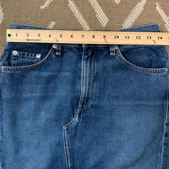 rag & bone Distressed Style Fringed Medium Wash Denim Skirt W1B2K273FRI Size 27 - Picture 16 of 17